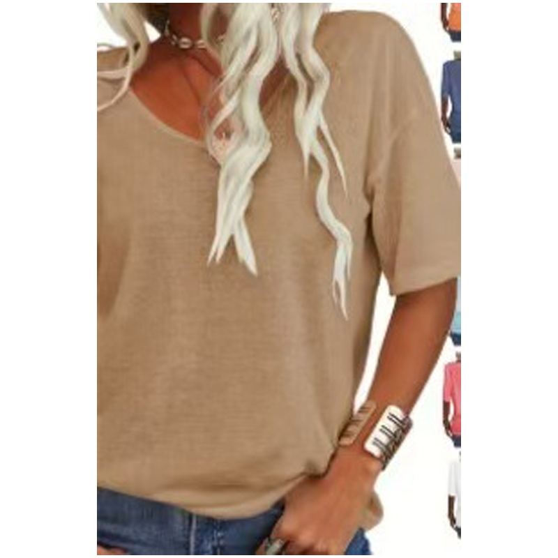Women's Casual V-Neck Short Sleeve T-Shirt