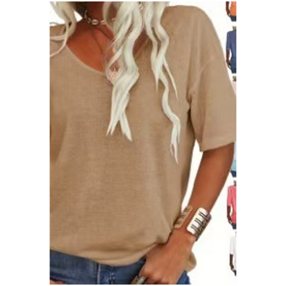 Women's Casual V-Neck Short Sleeve T-Shirt