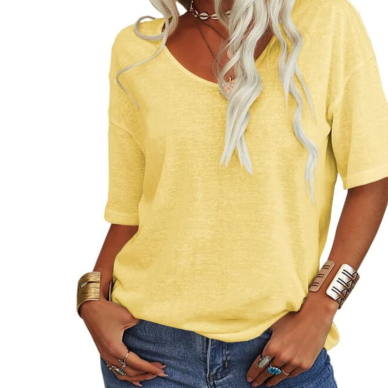 Women's Casual V-Neck Short Sleeve T-Shirt