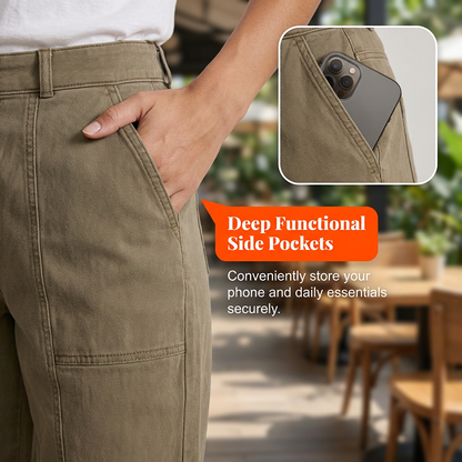 👖 50% OFF NOW! Women's High-Waist Tapered Utility Pants – Slimming Fit, Practical Pockets & Wrinkle-Resistant Fabric ✨👜