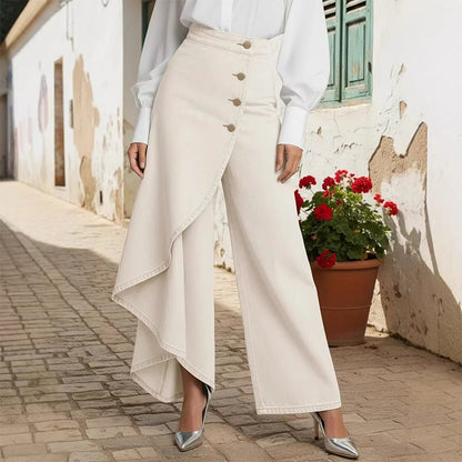 ⏳Limited-time 50% off⏰Asymmetrical Wrap Denim Skirt Pants👖👗