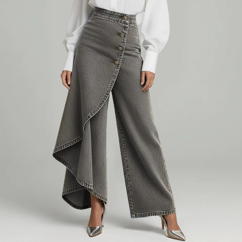 ⏳Limited-time 50% off⏰Asymmetrical Wrap Denim Skirt Pants👖👗