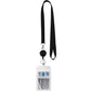 Black Lanyard and Waterproof ID Badge Holder Set