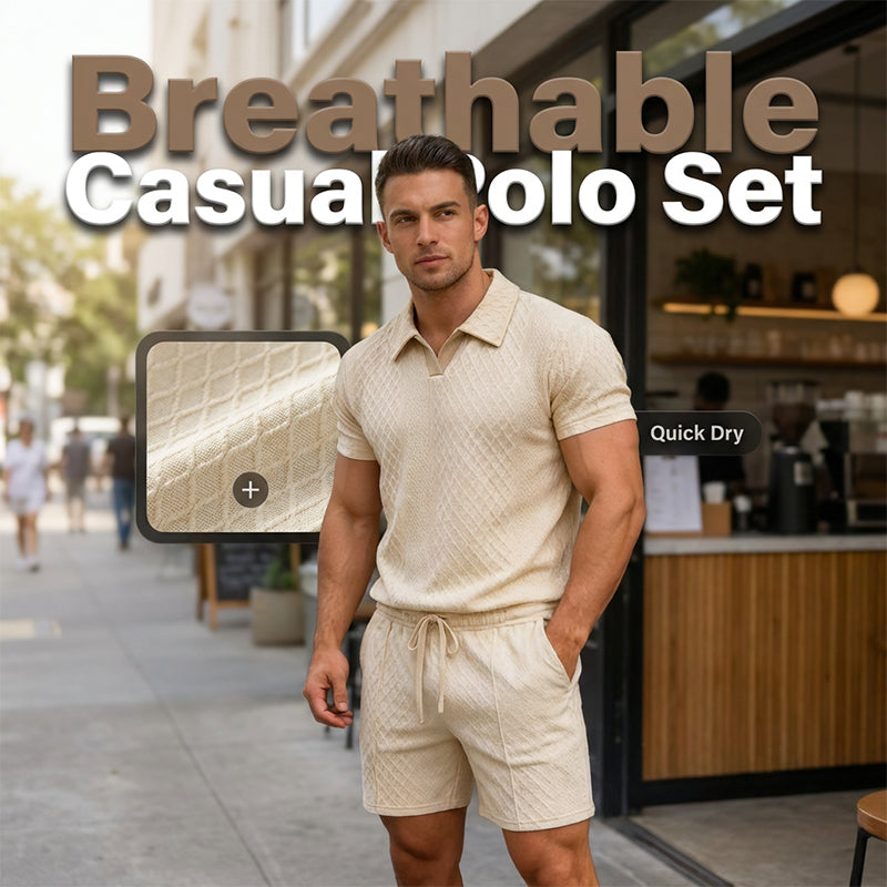 Men's Jacquard T Shirt & Shorts Set
