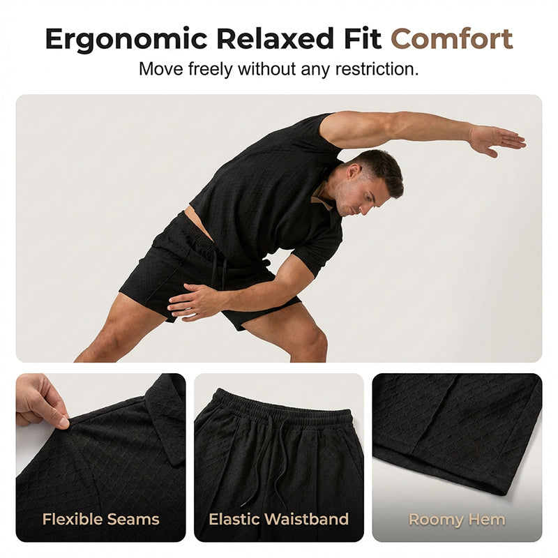 Men's Jacquard T Shirt & Shorts Set