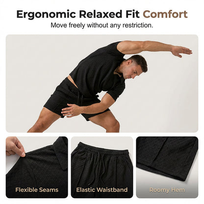 Men's Jacquard T Shirt & Shorts Set