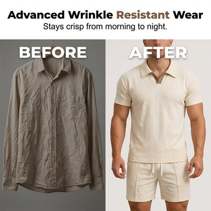 Men's Jacquard T Shirt & Shorts Set