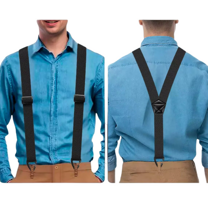 📢📢High elasticity Men's X-Back Suspenders with Hook Clips