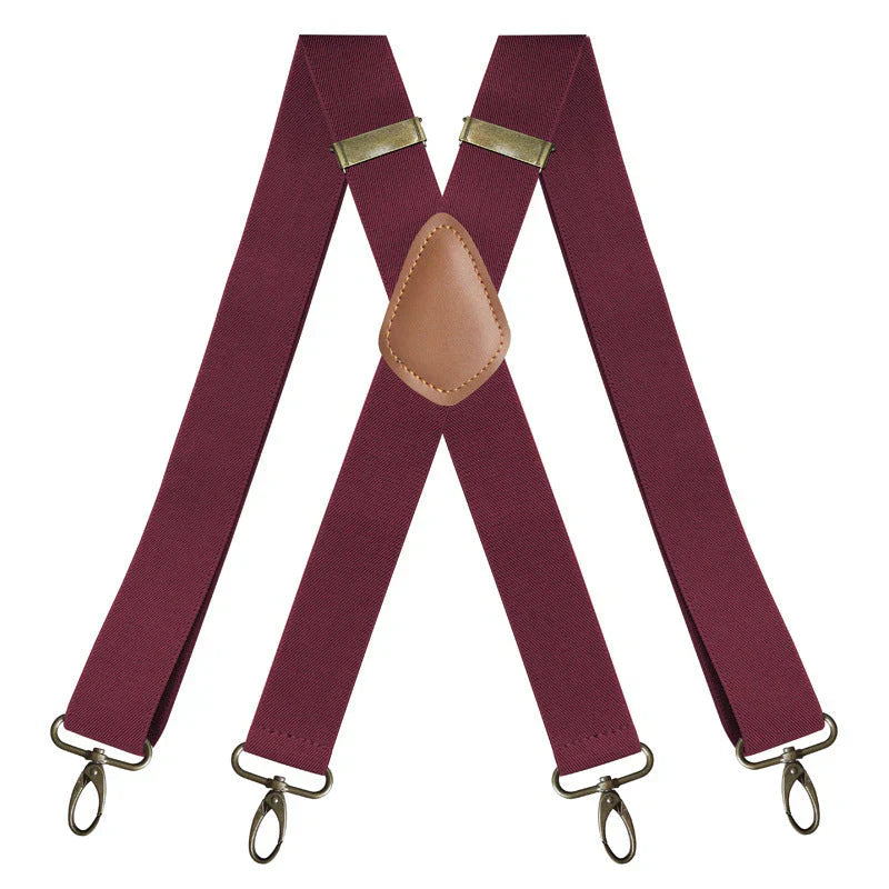 📢📢High elasticity Men's X-Back Suspenders with Hook Clips