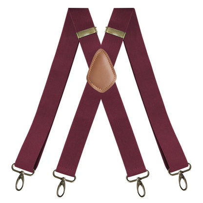📢📢High elasticity Men's X-Back Suspenders with Hook Clips