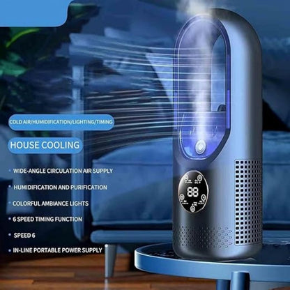 ☀️Summer Early Bird Limited-Time Sale-6-Speed Bladeless Electric Fan with Light