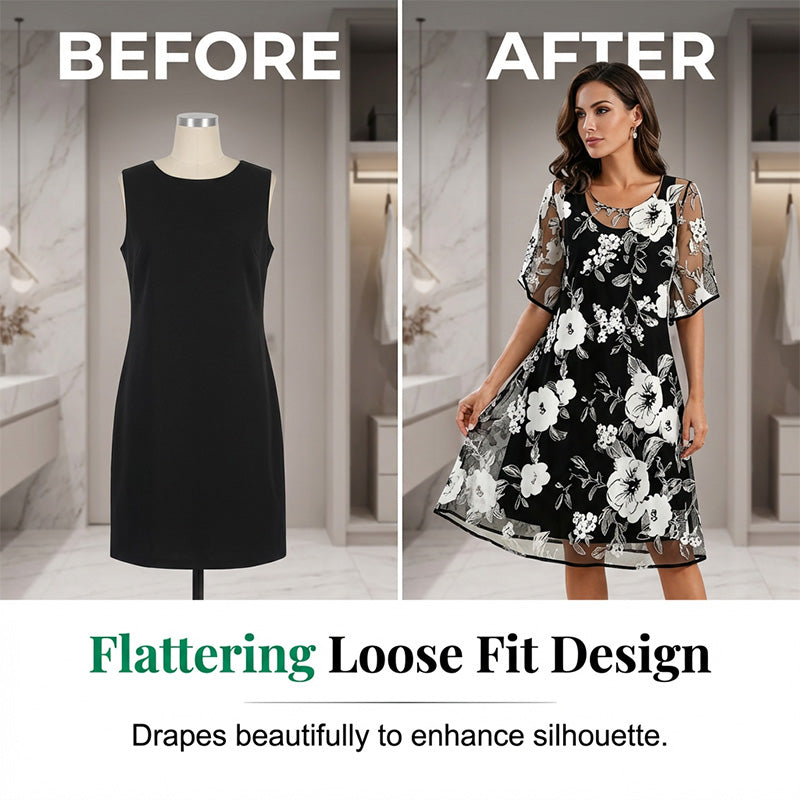 ⏰🔥LIMITED TIME 50% OFF! 🌸 Women’s Elegant Floral Print Chiffon Dress – Flowing, Lightweight & Perfect for Any Occasion ✨💃