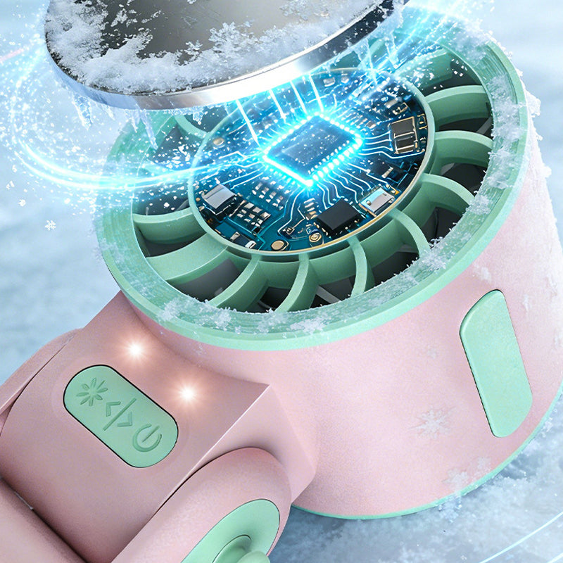 Foldable Handheld Fan with Cooling Plate
