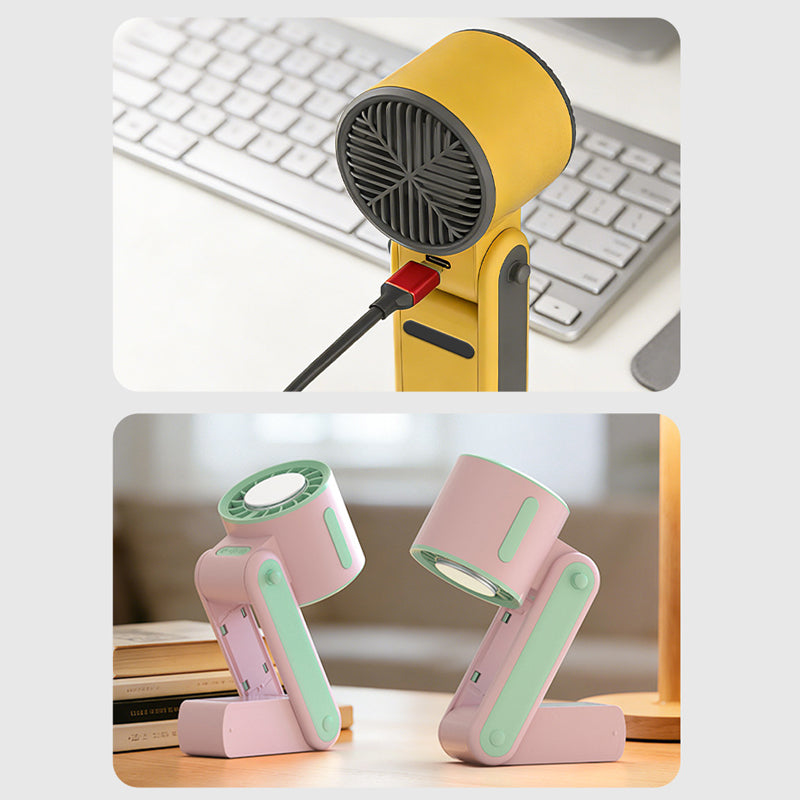 Foldable Handheld Fan with Cooling Plate