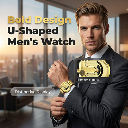 🛒Summer Sale⏰-Men's Fashion U-Shaped Dial Watch
