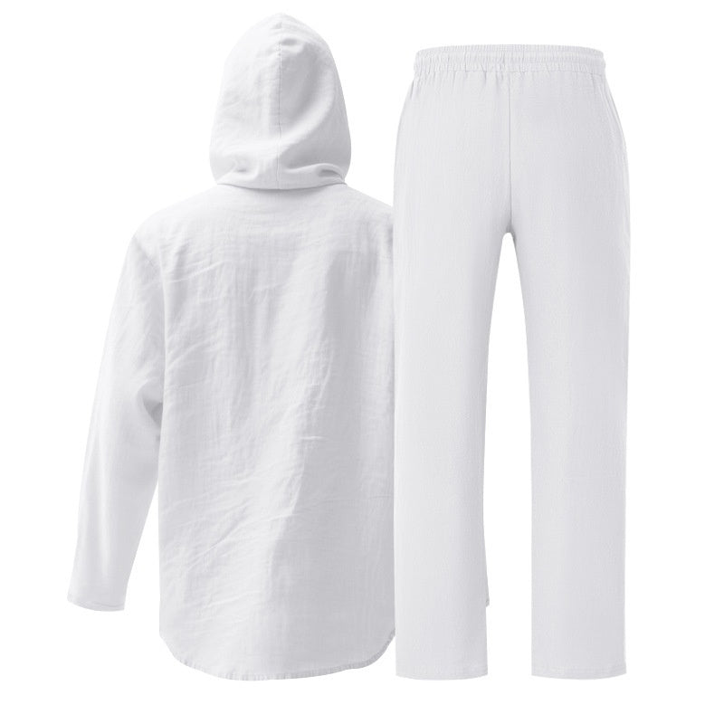 ⌛Limited-Time Offer🛍️Men's Breathable Linen Hooded Two-Piece Set