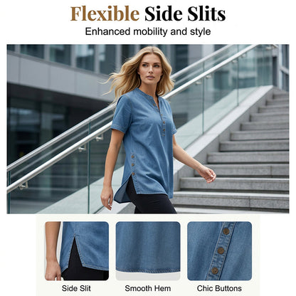 ⏰Women's Breathable Casual Denim Look Top