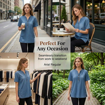 ⏰Women's Breathable Casual Denim Look Top
