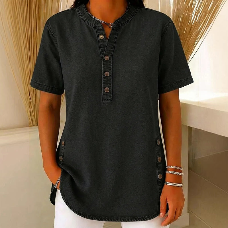 ⏰Women's Breathable Casual Denim Look Top