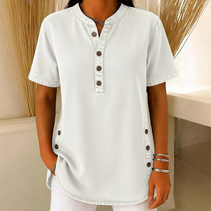 ⏰Women's Breathable Casual Denim Look Top