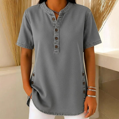 ⏰Women's Breathable Casual Denim Look Top