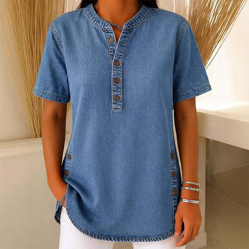⏰Women's Breathable Casual Denim Look Top