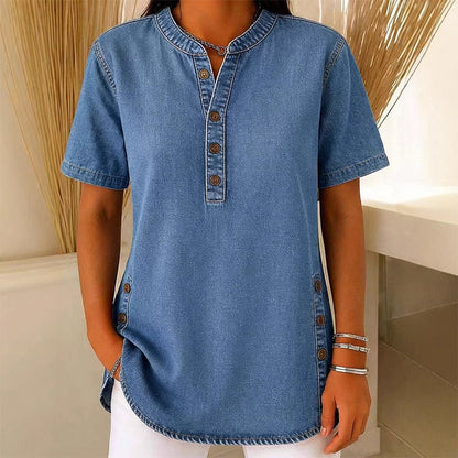 ⏰Women's Breathable Casual Denim Look Top