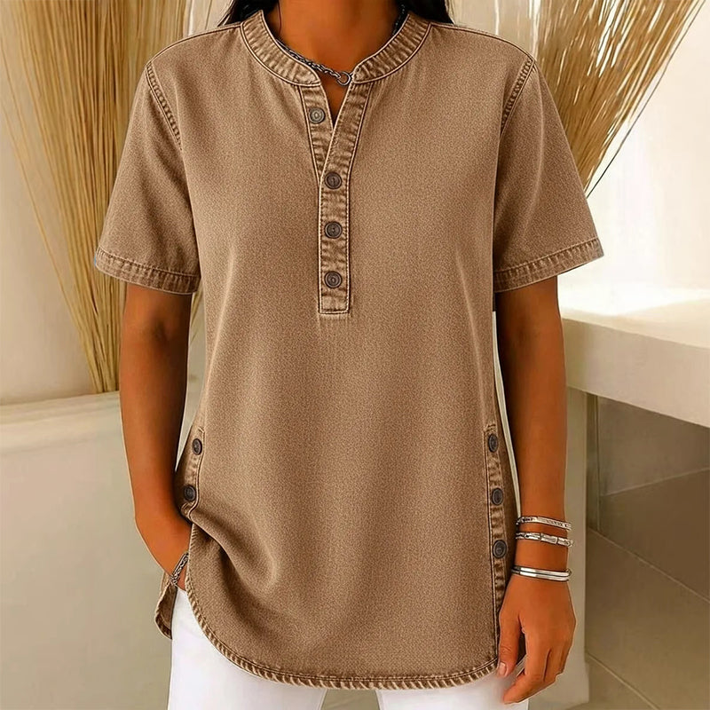 ⏰Women's Breathable Casual Denim Look Top