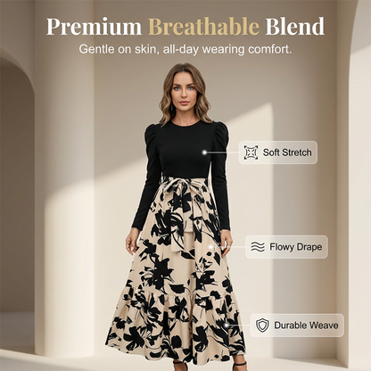 🌸Floral Long Sleeve A-Line Maxi Dress for Women💕