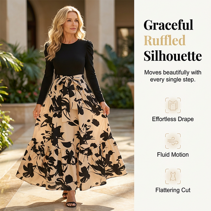 🌸Floral Long Sleeve A-Line Maxi Dress for Women💕