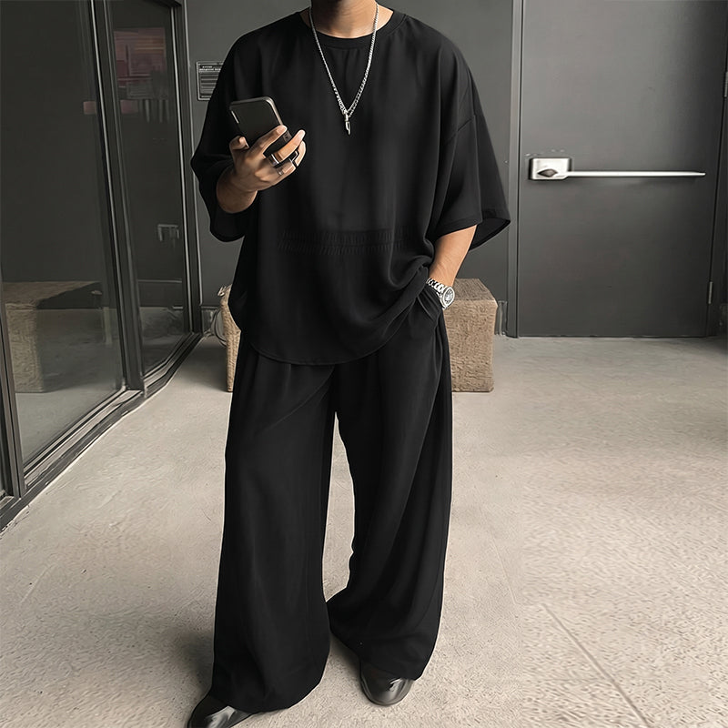 🎁 LIMITED-TIME 50% OFF! 👔 Men's T-Shirt & Wide-Leg Pants 2-Piece Set – Trendy, Comfortable & Ready-to-Wear 💥