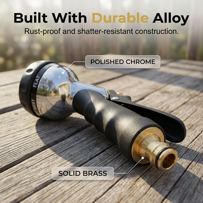 Heavy-Duty Metal Garden Hose Nozzle Sprayer