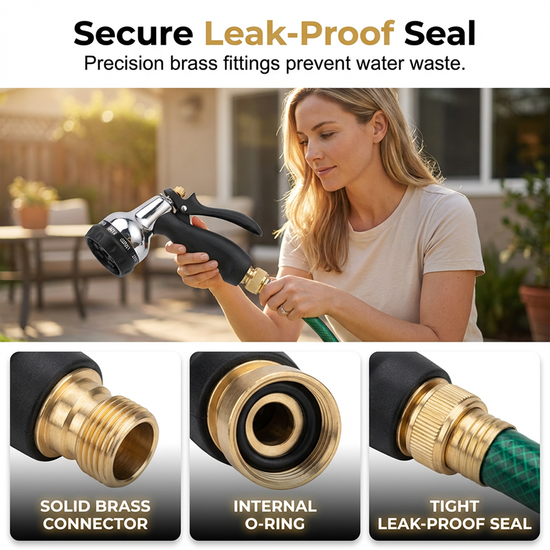 Heavy-Duty Metal Garden Hose Nozzle Sprayer