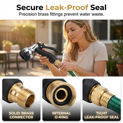 Heavy-Duty Metal Garden Hose Nozzle Sprayer