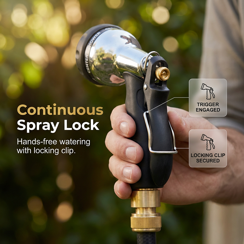 Heavy-Duty Metal Garden Hose Nozzle Sprayer