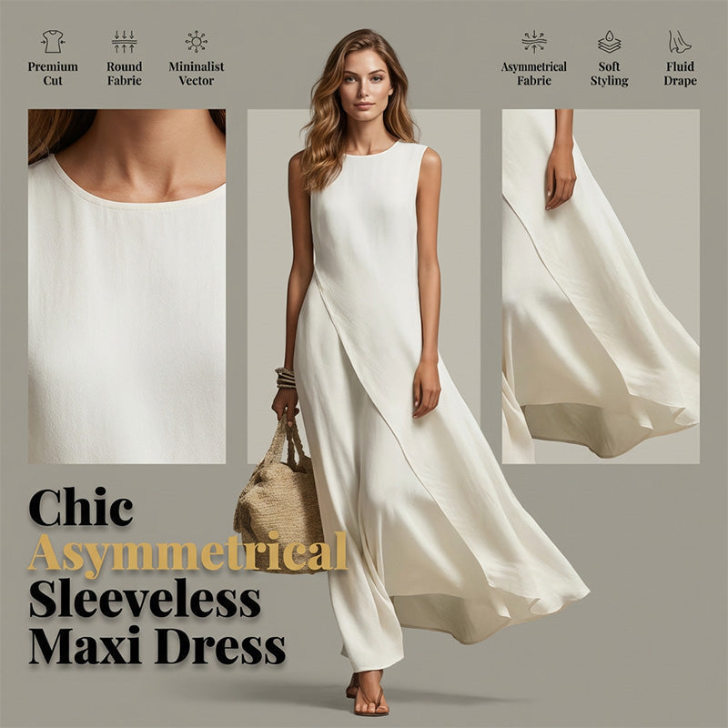 ⌛Limited-Time Offer-Chic Asymmetrical Sleeveless Maxi Dress