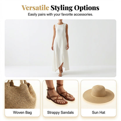 ⌛Limited-Time Offer-Chic Asymmetrical Sleeveless Maxi Dress