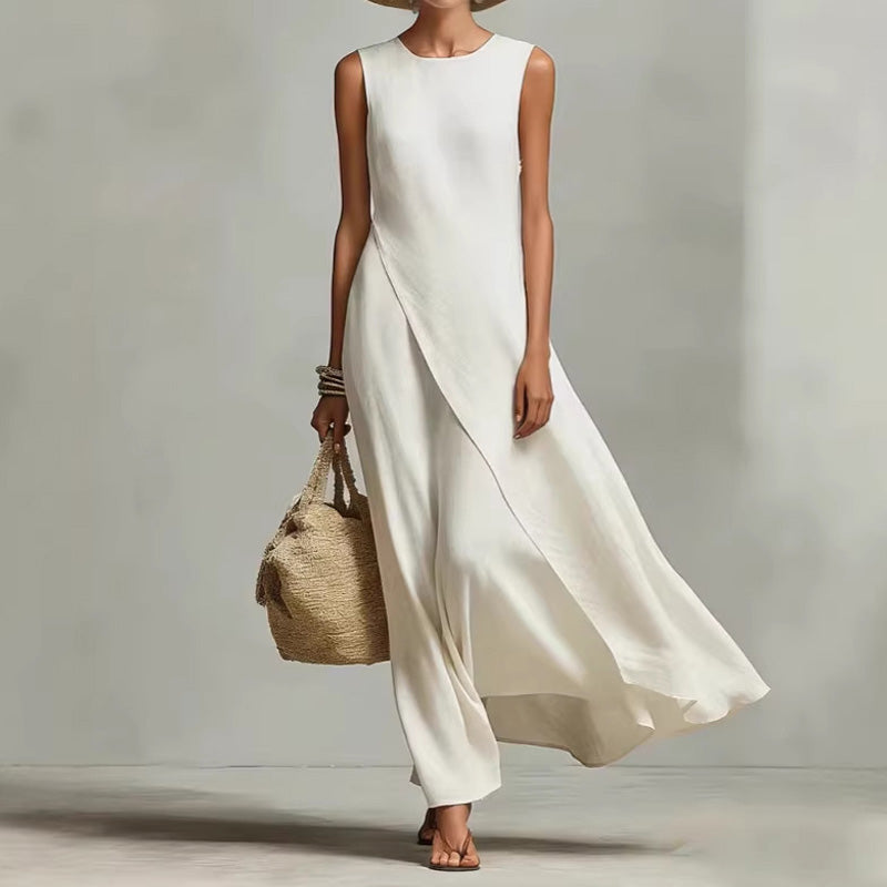 ⌛Limited-Time Offer-Chic Asymmetrical Sleeveless Maxi Dress