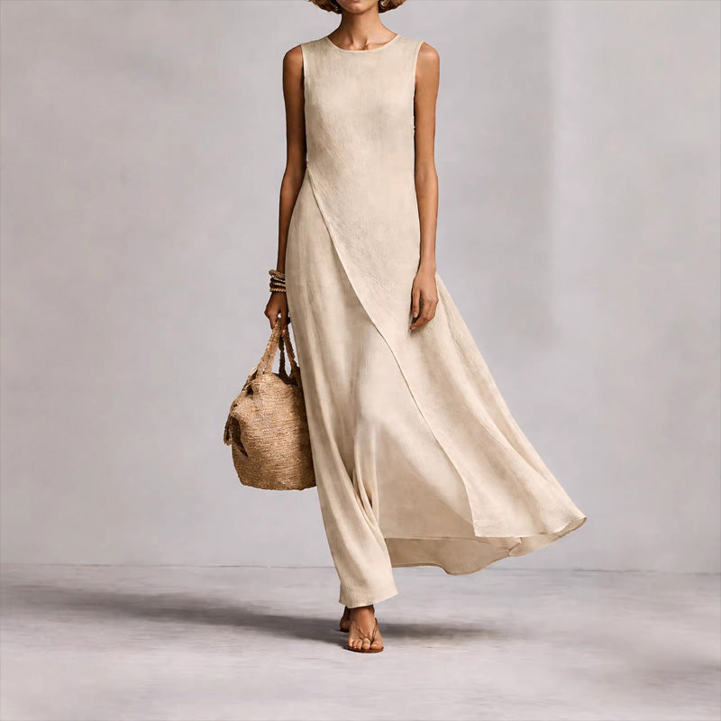 ⌛Limited-Time Offer-Chic Asymmetrical Sleeveless Maxi Dress
