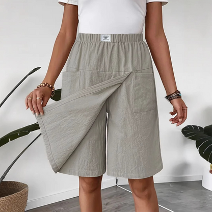 Women's Casual Elastic Waist Wrap Skort