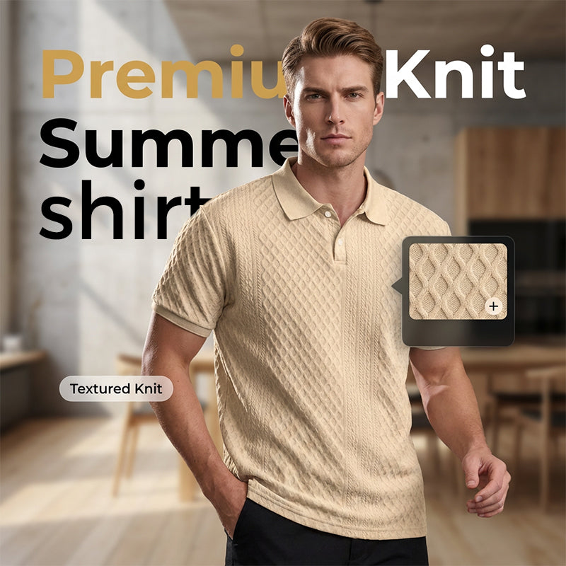 Men's Summer Lightweight Short-Sleeve Collared Shirt