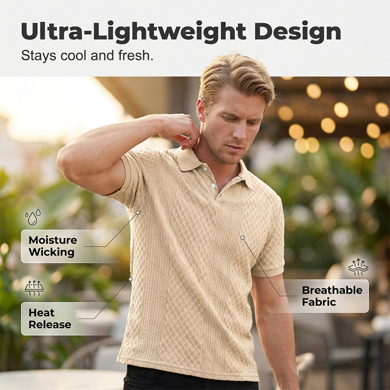 Men's Summer Lightweight Short-Sleeve Collared Shirt