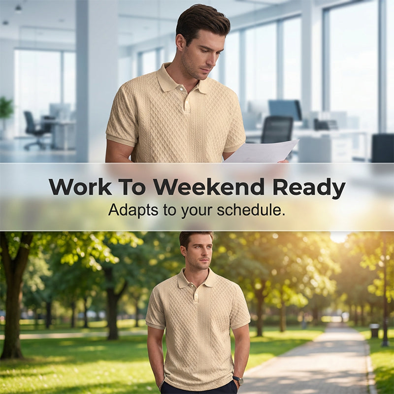 Men's Summer Lightweight Short-Sleeve Collared Shirt