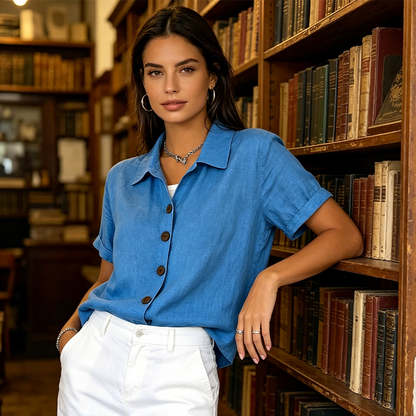 🔥2026 New Arrivals Special Offer-Women's Summer Casual Cotton-Linen Shirt