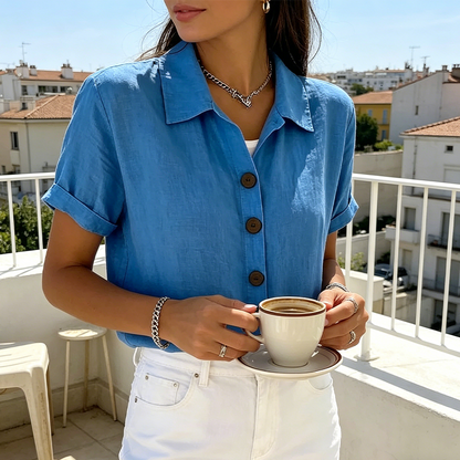 🔥2026 New Arrivals Special Offer-Women's Summer Casual Cotton-Linen Shirt