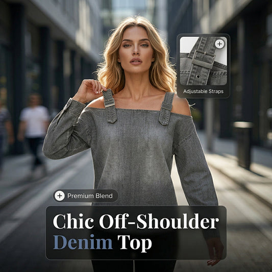 👕 LIMITED-TIME 49% OFF! ✨ Women's Denim Top – Wide Strap, Fashion, Casual ✨