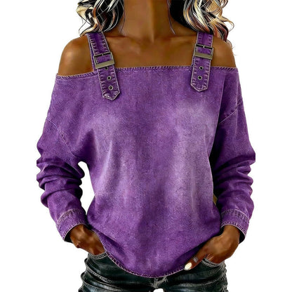 👕 LIMITED-TIME 49% OFF! ✨ Women's Denim Top – Wide Strap, Fashion, Casual ✨