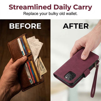 2-in-1 Magnetic PU Leather Wallet Case