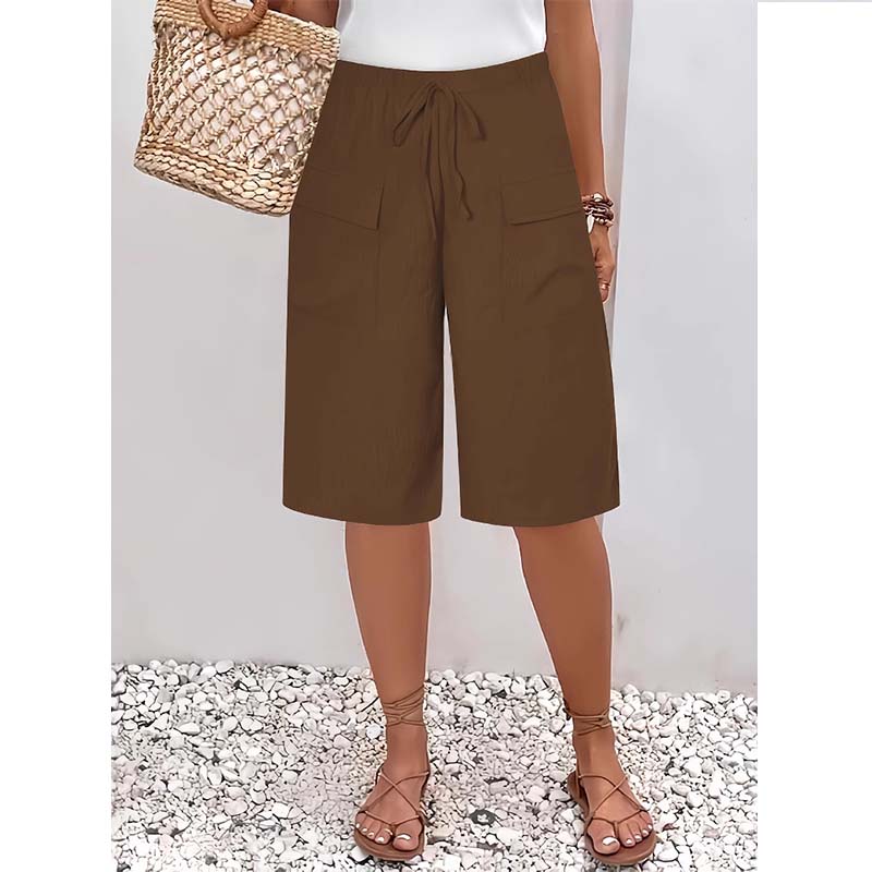 （S-4XL）Women's Casual Drawstring Capri Shorts