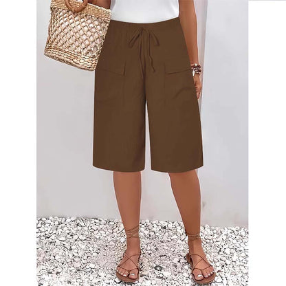 （S-4XL）Women's Casual Drawstring Capri Shorts